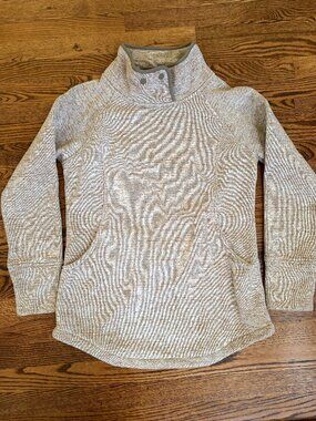 Prana Tri Thermal Threads Tunic Fleece Sweater Pullover Dovetail Large Sweater